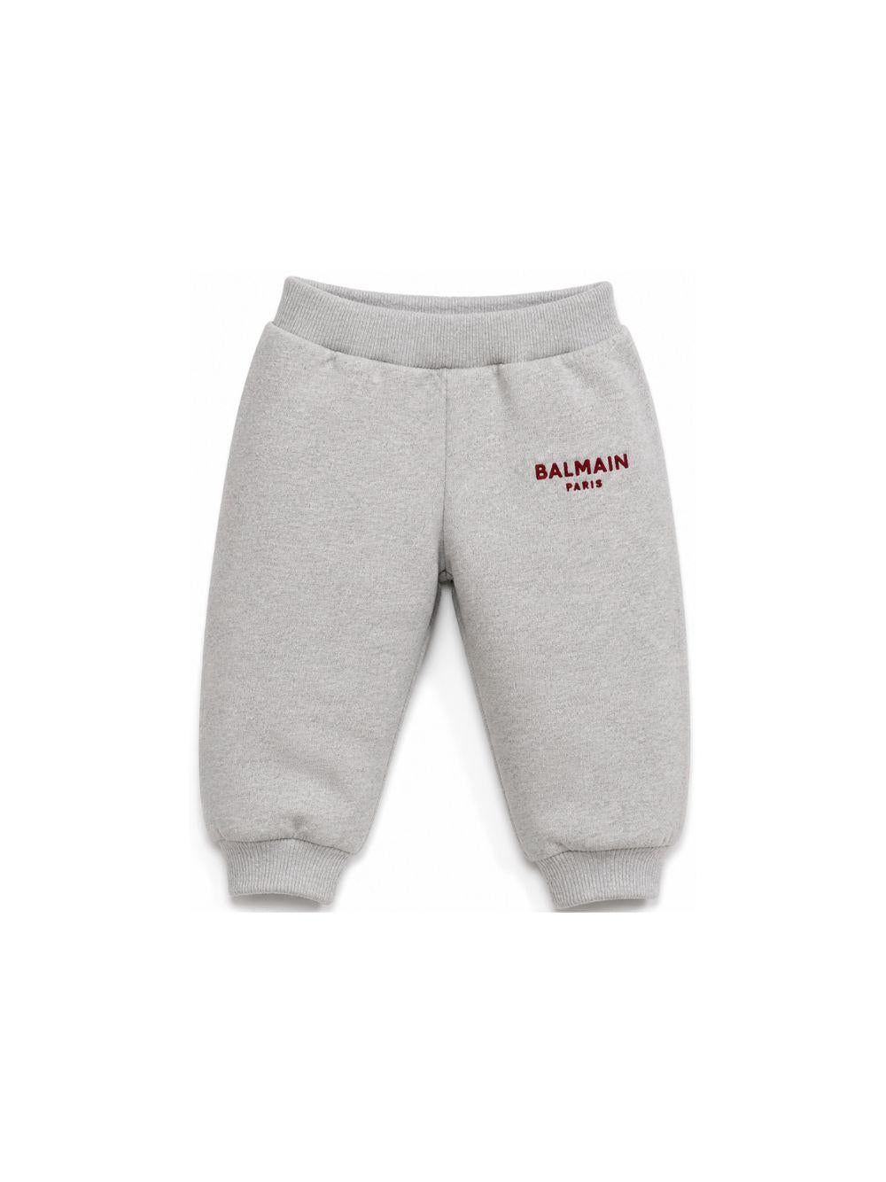 Pantaloni sportivi per neonato Balmain Kids grigi con dettaglio logo a contrasto BZ6320 Z3188 806BD BALMAIN KIDS 