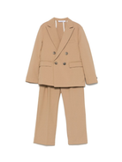 Completo per bambino Paolo Pecora Kids beige con giacca doppiopetto PP3963 TERRA PAOLO PECORA KIDS 