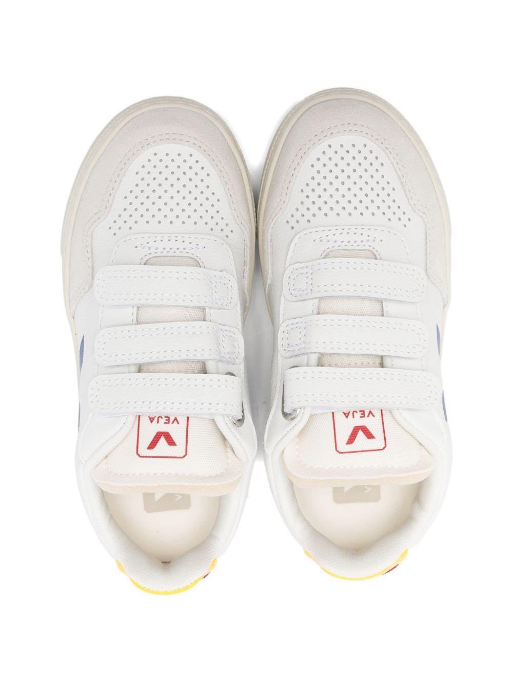 Sneakers V-90 per bambini Veja Kids bianche con chiusure a strappo SX2021511 V-90 WHITE INDIGO PEPPER VEJA KIDS 