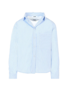 Camicia per bambino MSGM Kids azzurro a righe con tasca applicata F5MSJGSI116 MS053 MSGM KIDS 