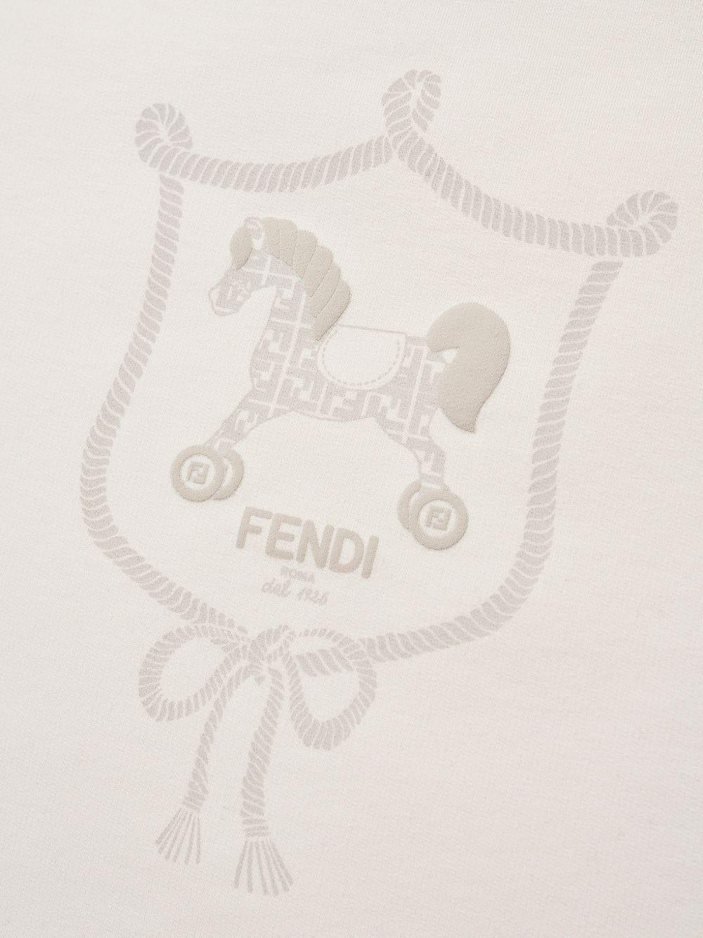 Sacco nanna per neonati Fendi Kids beige con logo sul davanti BUJ327 8RA F1JAT FENDI KIDS 