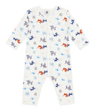 Tutina per neonati Petit Bateau bianca con stampa grafica animali all-over A0FAV 01 PETIT BATEAU 