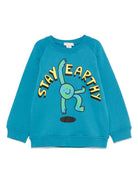 Felpa per bambini Stella McCartney Kids blu con stampa grafica TX4S00 Z0453 60P STELLA McCARTNEY KIDS 