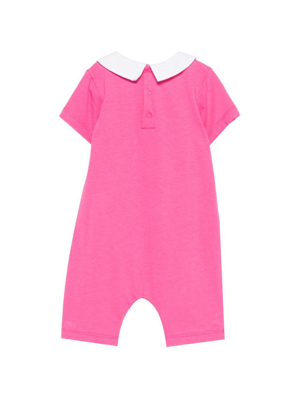 Tutina per neonata Moschino Kids fucsia con colletto alla Peter Pan MNY03YLAA03 50533 MOSCHINO KIDS 