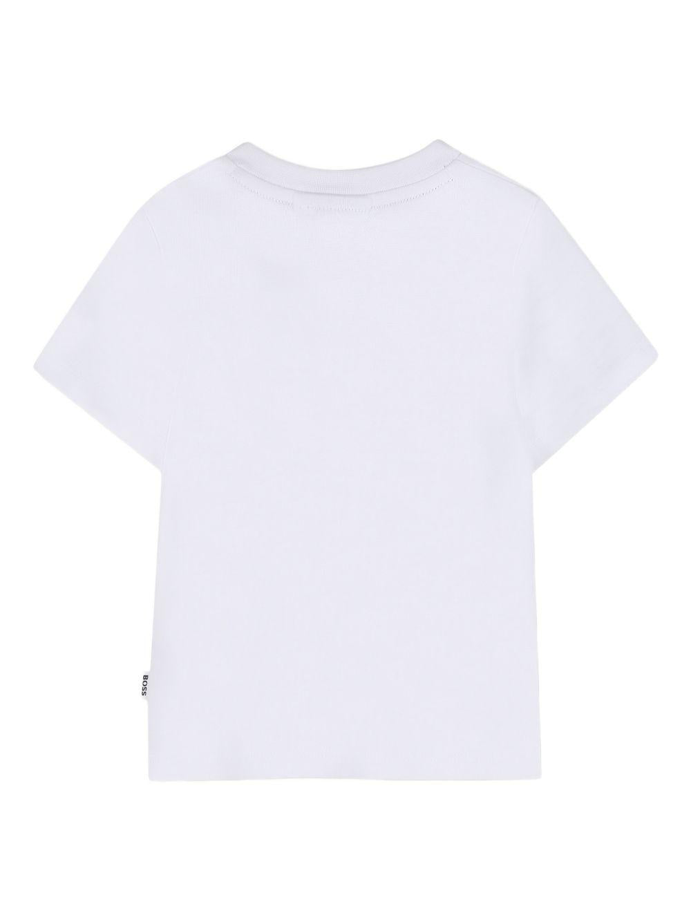 T-shirt per neonato Boss Kids bianca con stampa grafica sul davanti J52890 10P BOSS KIDS 