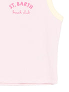 Canotta per bambina MC2 Saint Barth  Kids rosa con logo ricamato sul davanti BLUE002 03366L MC2 ST. BARTH KIDS 