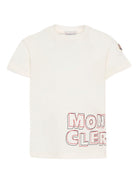 T-shirt per bambino Moncler Enfant bianca con stampa logo sul davanti L19548C0000689AFV 034 MONCLER KIDS 