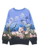 Felpa per bambina Molo blu con stampa all-over 2W25J211 9625 MOLO 