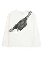 T-shirt per bambino The Marc Jacobs Kids bianco a maniche lunghe con stampa trompe l'oeil W60635 126 THE MARC JACOBS KIDS 