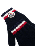 Set sciarpa e guanti per bambini Moncler Enfant blu con logo ricamato L29543G00002M4281 745 MONCLER KIDS 