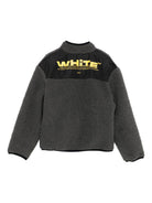 Felpa per bambino Off-White Kids grigia con dettaglio logo OBEA023F25FAB001 0718 OFF WHITE KIDS 