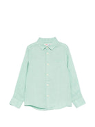 Camicia per bambino MC2 Saint Barth Kids verde con colletto classico AGN0001 00265L MC2 ST. BARTH KIDS 