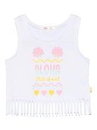 T-shirt con stampa grafica per bambina Billieblush bianco con scollo rotondo U20936 10P BILLIEBLUSH 