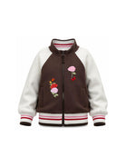 Felpa per bambina Monnalisa Kids marrone con ricamo a fiori sul davanti 19H801 8006 0006 MONNALISA KIDS 