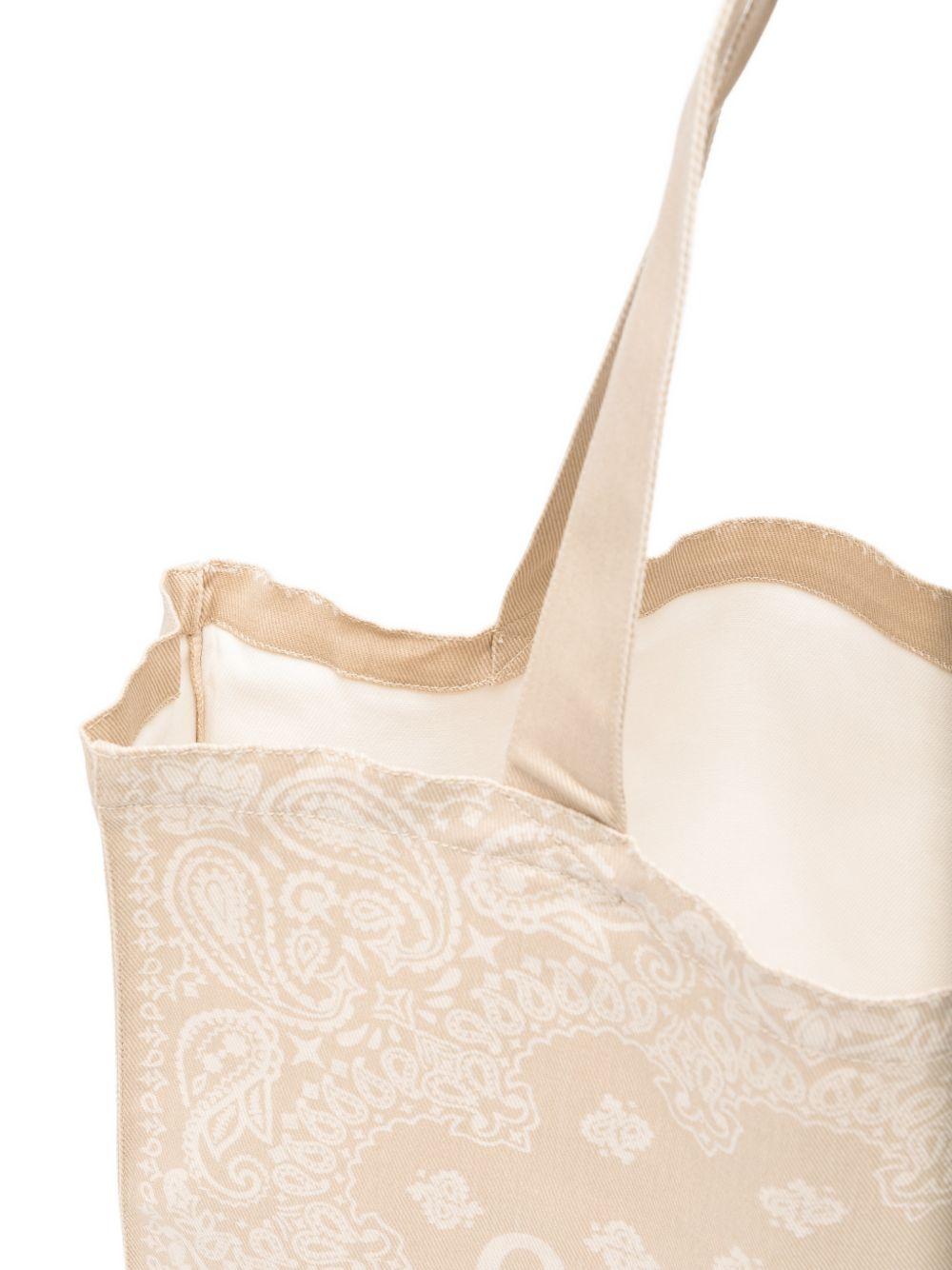 Borsa tote Essential Bag N MC2 Saint Barth beige con stampa paisley e logo stampato EBAGN006 09193L MC2 ST. BARTH KIDS 