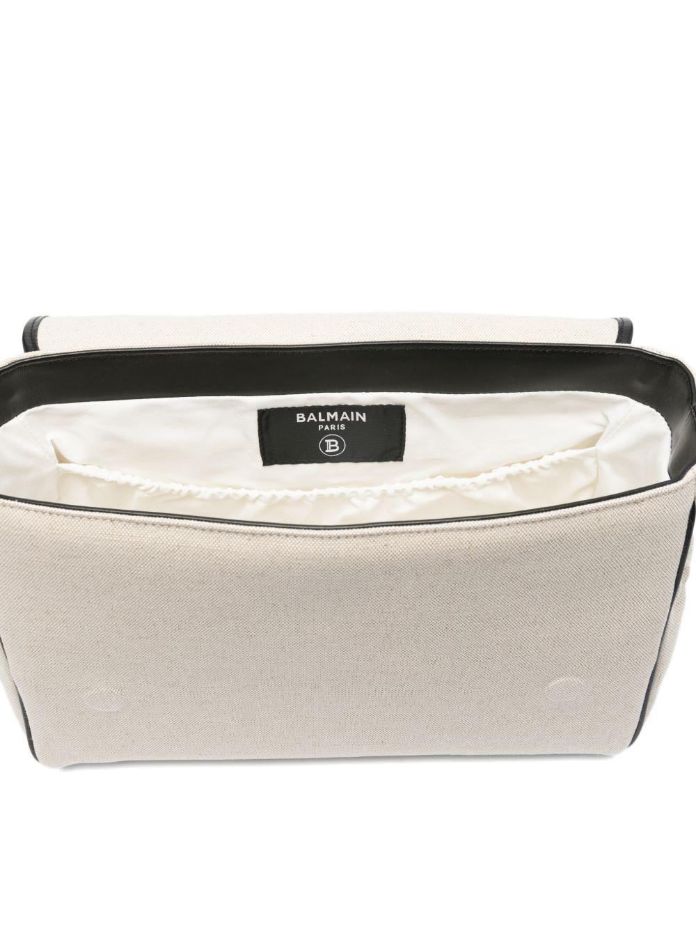 Borsa fasciatoio per neonati Balmain Kids beige con ricamo logo a contrasto BY0618 Z1839 102NE BALMAIN KIDS 
