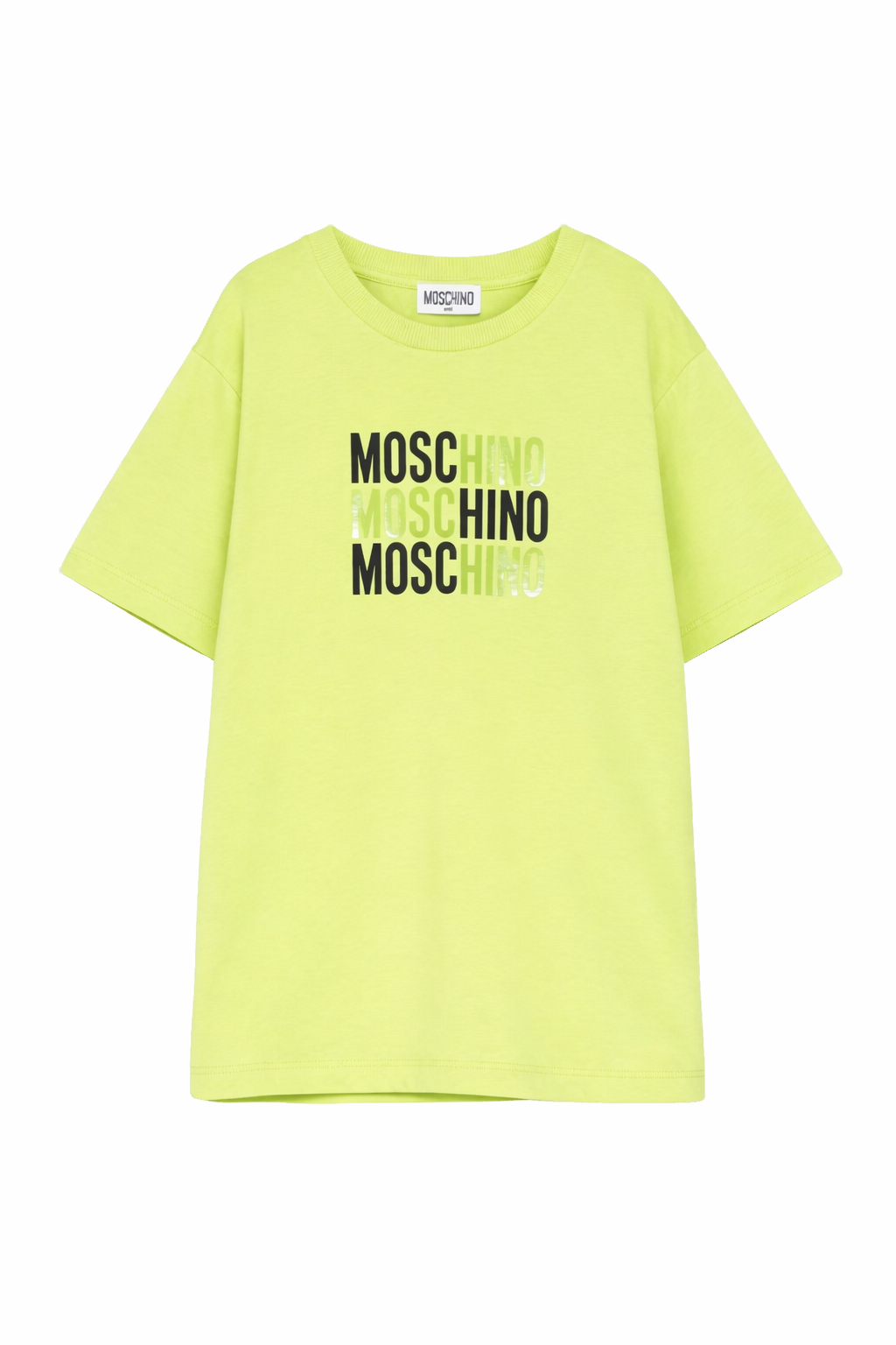 T-shirt per bambino Moschino Kids verde con stampa logo H5M05GLAA23 30355 MOSCHINO KIDS 