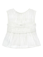 Blusa per bambina Monnalisa bianca con dettagli con ruches 17G301 7105 0001 MONNALISA KIDS 