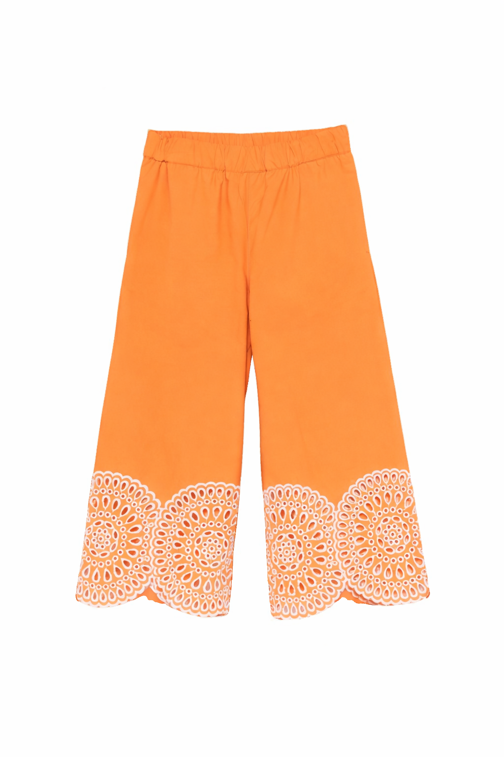 Pantaloni per bambina Stella McCartney Kids arancioni con orlo smerlato TY6E30 Z3459 465 STELLA McCARTNEY KIDS 