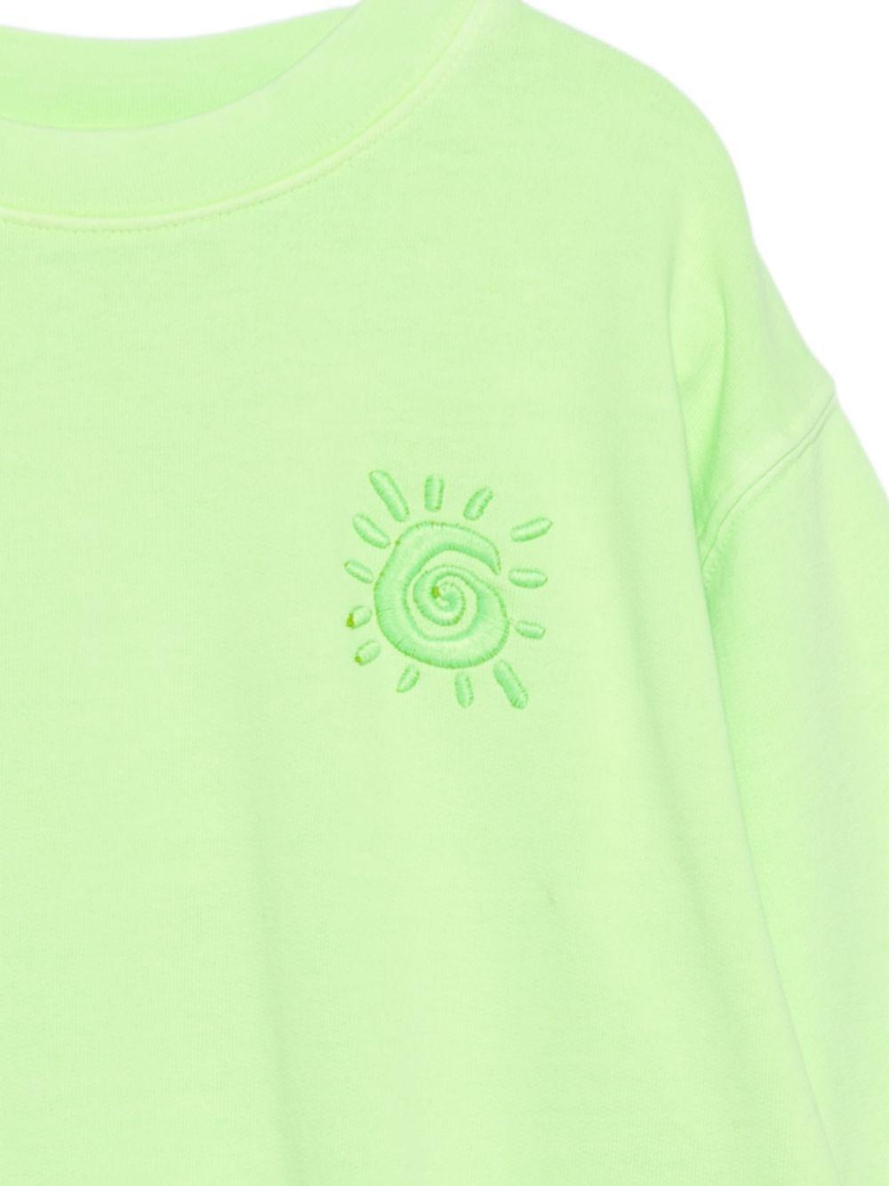 Felpa per bambino Molo verde con dettagli ricamati 6S26J216 5694 MOLO 