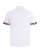 Polo per bambino Burberry Kids bianca con colletto a punta 8117167 A1464 BURBERRY KIDS 