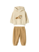 Set tuta sportiva per neonato Il Gufo beige con ricamo procione A25GDF0006M0107 1114 IL GUFO 
