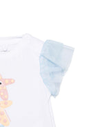 T-shirt per neonata Stella McCartney Kids bianca con motivo stella marina TY8071 Z0434 100 STELLA McCARTNEY KIDS 