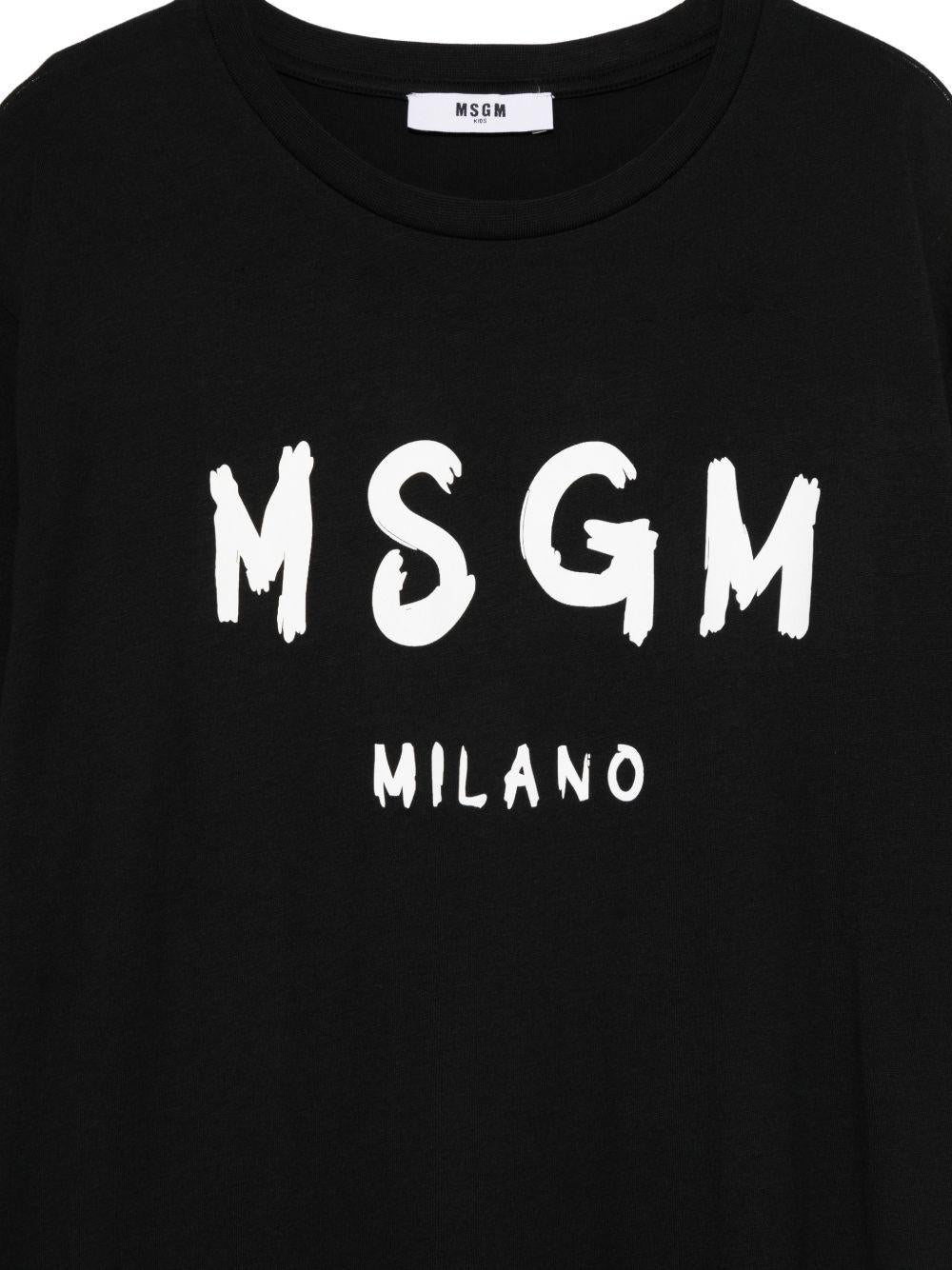 Abito per bambina MSGM Kids nero con stampa logo S6MSJGDR068 110 MSGM KIDS 