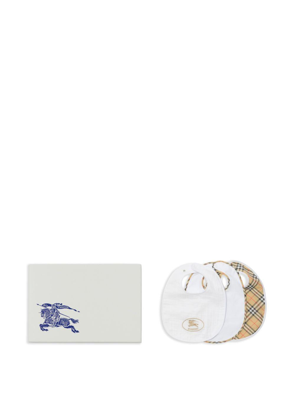 Set bavaglini per neonati Burberry Kids multicolore in cotone Check (3 pezzi) 8126049 A1464 BURBERRY KIDS 