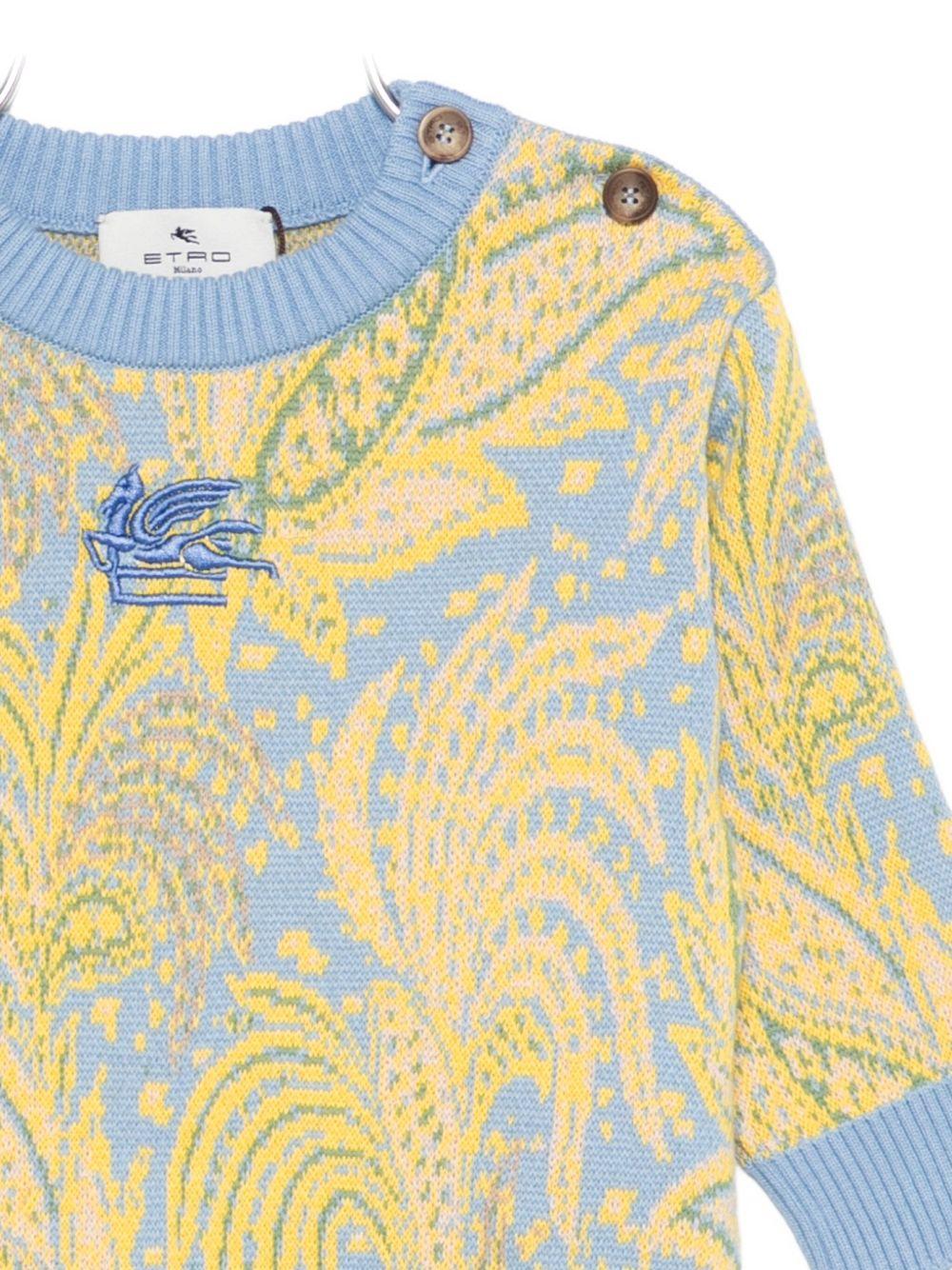 Maglione per neonato ETRO Kids azzurro con motivo Paisley GX9520 X0003 638 ETRO KIDS 