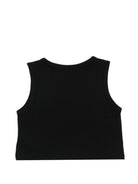 Top per bambina John Richmond Junior nero con stampa logo RGP26058TO BLACK JOHN RICHMOND KIDS 