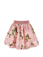 Gonna per bambina Monnalisa Kids rosa con stampa a fiori 71H700 8660 094F MONNALISA KIDS 