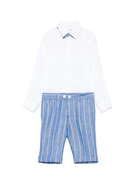 Set pantaloncini e maglietta a righe per bambino Colorichiari bianco con patta frontale MB308072 4791 56 COLORICHIARI 