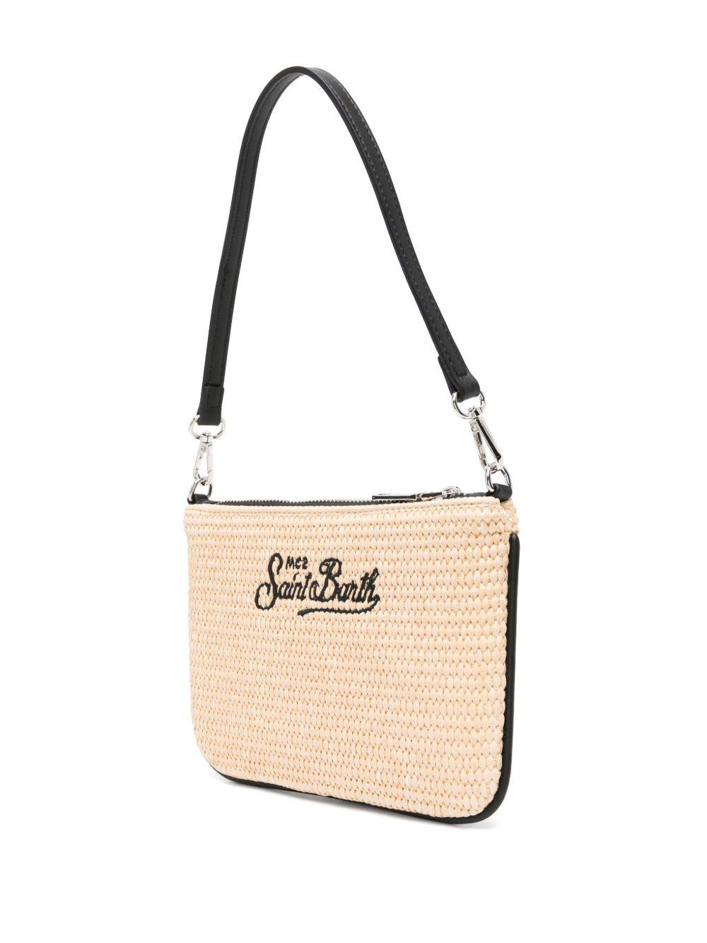Borsa Parisienne MC2 Saint Barth beige con logo ricamato a contrasto PARM002 00421L MC2 ST. BARTH KIDS 