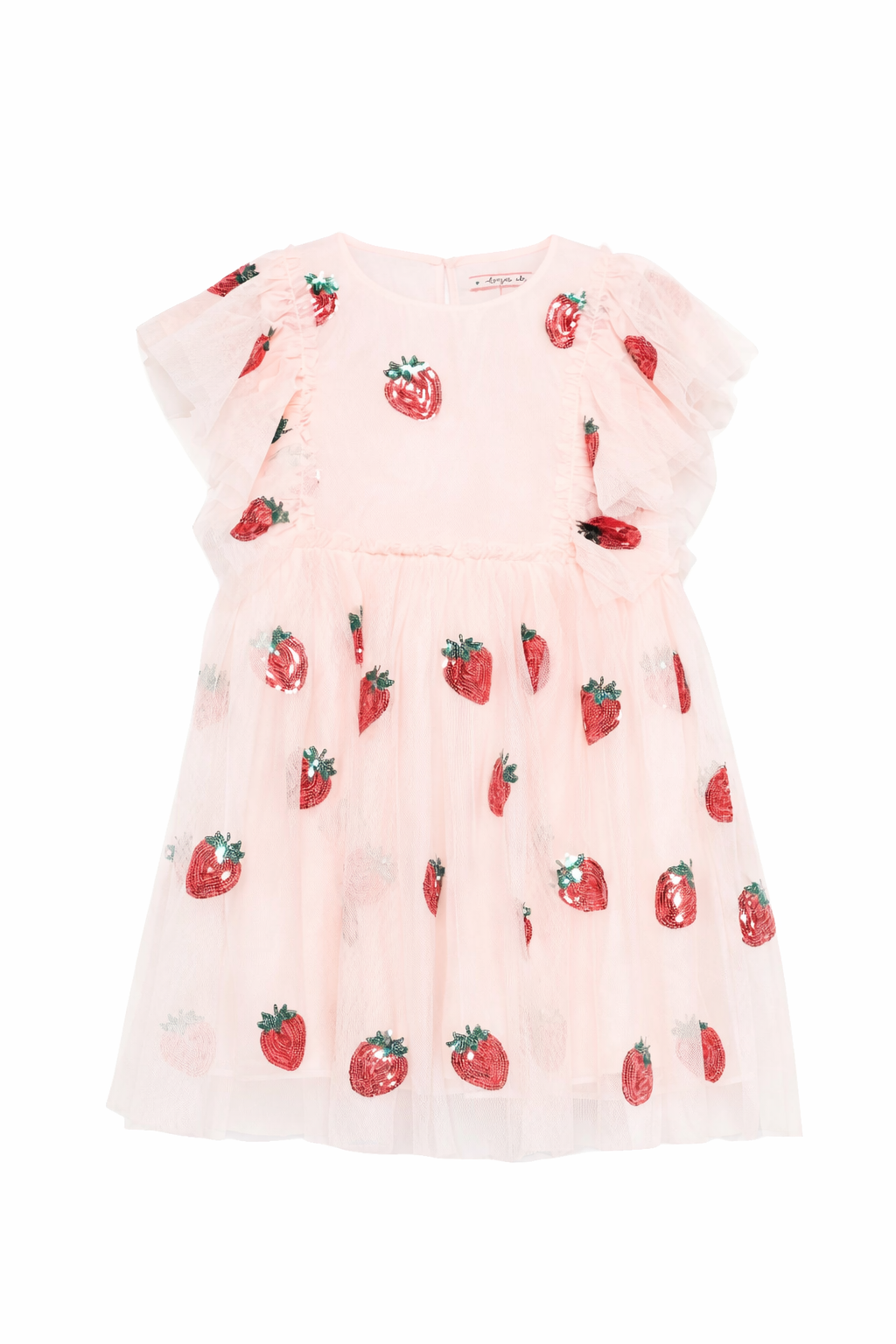 Abito per bambina Konges Slojd rosa con stampa fragole all-over KS105137 STRAWBERRY ROSE KONGES SLOJD KIDS 