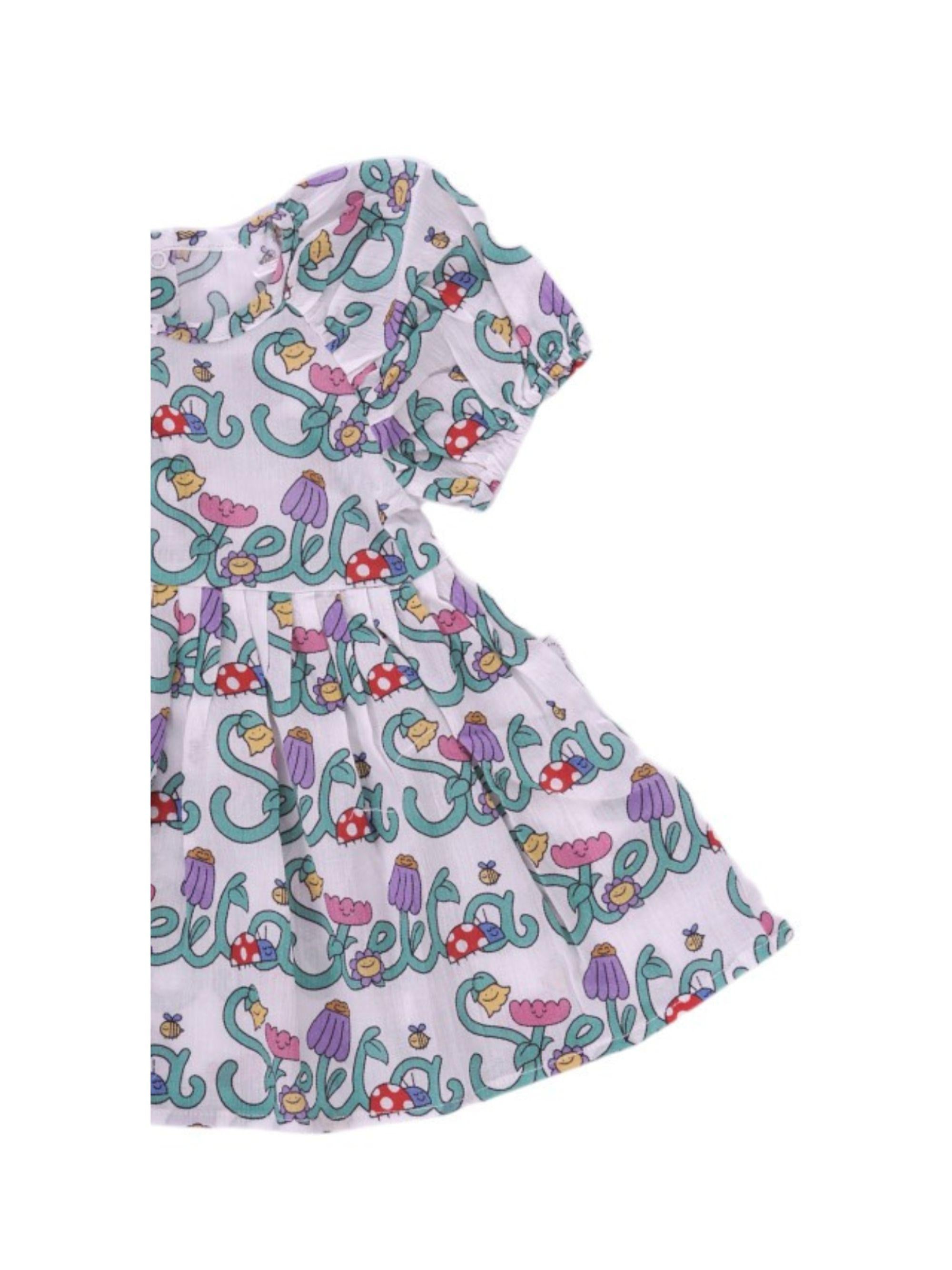 Abito per neonata Stella McCartney Kids multicolore con stampa logo all-over TY1001 Z3599 101MC STELLA McCARTNEY KIDS 