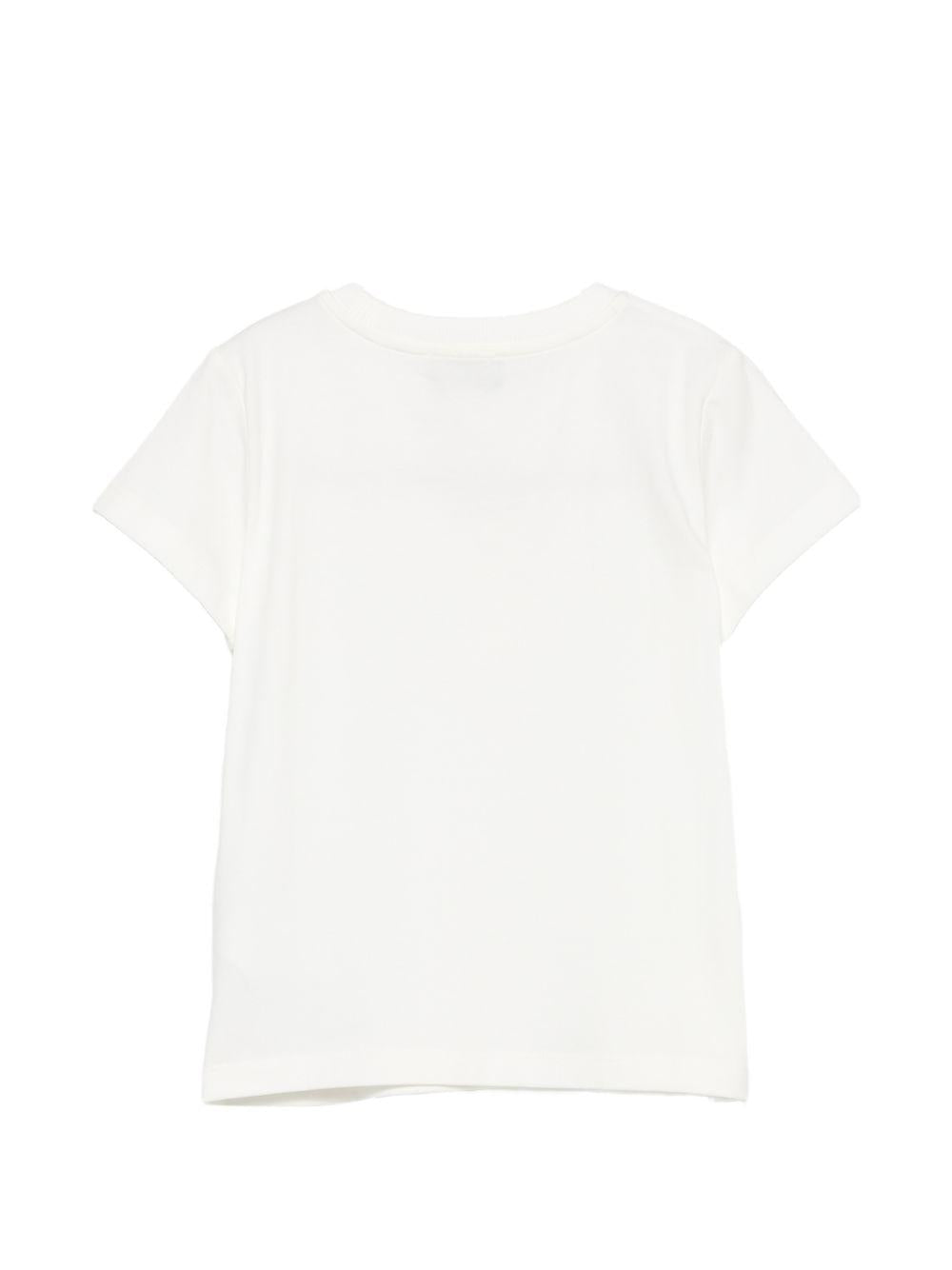 T-shirt per bambina Moschino Kids bianca con stampa grafica HIM06KLBA11 10063 MOSCHINO KIDS 