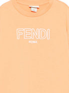 T-shirt per bambino Fendi Kids arancione con logo sul davanti JUI201 7AJ F1JYS FENDI KIDS 
