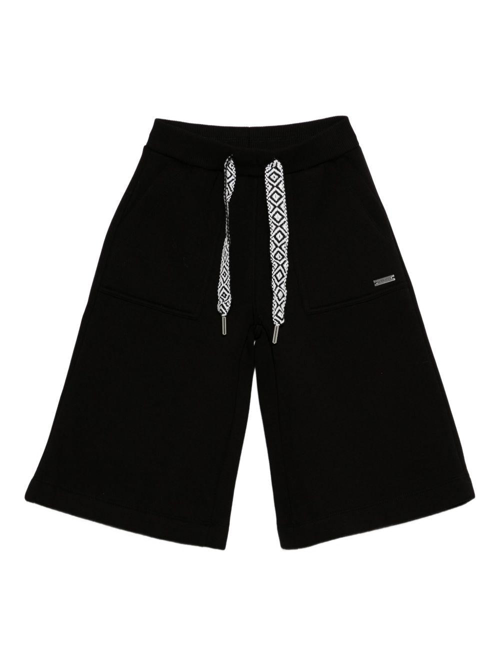 Pantaloncini per bambina Monnalisa nero con dettaglio placca con logo 49F401 6010 0050 MONNALISA 