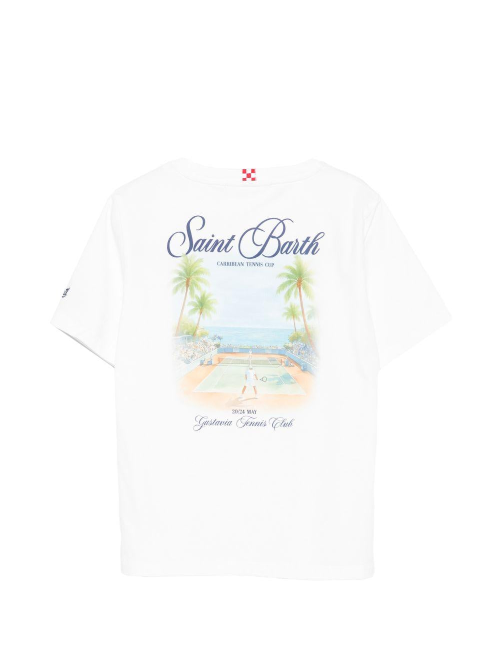 T-shirt per bambino MC2 Saint Barth Kids bianca con stampa logo PRL0001 00931L MC2 ST. BARTH KIDS 