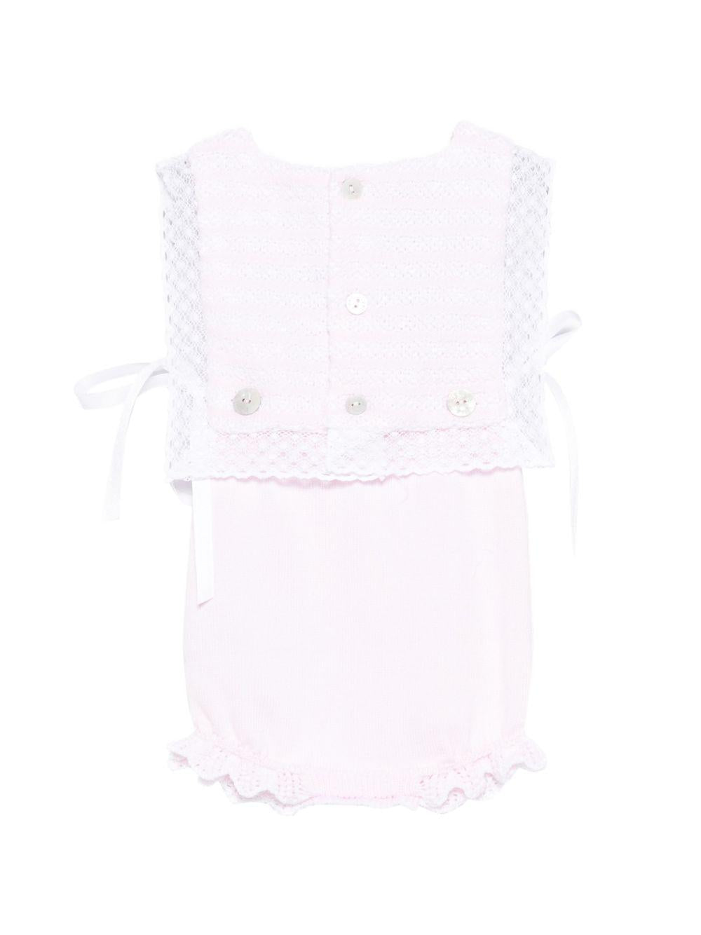 Tutina Alaia per neonata Paz Rodriguez rosa con bordo in pizzo 022-123389 3701 PaZ RODRIGUEZ KIDS 