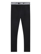 Leggings per bambina Karl Lagerfeld Kids nero con rifinitura con logo Z31128 09B KARL LAGERFELD KIDS 