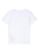 T-shirt con logo glitter per bambina Balmain Kids bianco con girocollo BV8B71 Z0082 100OR BALMAIN KIDS 