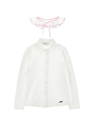 Camicia per bambina Monnalisa Kids bianca con colletto con ruches 17H300 8201 0163 MONNALISA KIDS 