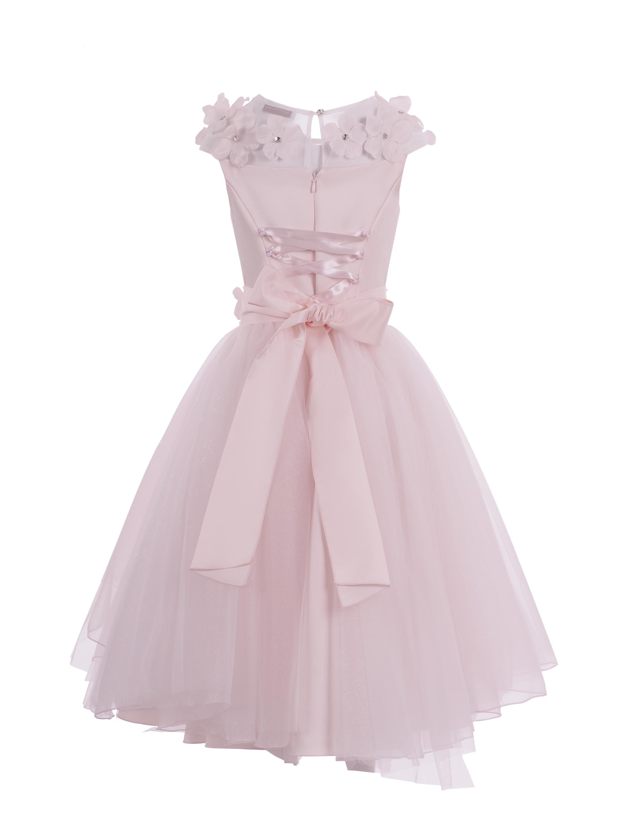 Abito per bambina Monnalisa rosa con applicazione a fiori 77G900 7121 0092 MONNALISA KIDS 