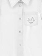 Camicia per bambina Monnalisa Kids bianca con dettagli con cristalli 18HISS 8153 0099 MONNALISA KIDS 