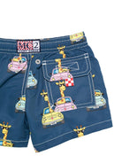 Costume da bagno per bambino MC2 Saint Barth x Fiat 500 Kids blu scuro con stampa giraffa JEA0001 00074L MC2 ST. BARTH KIDS 