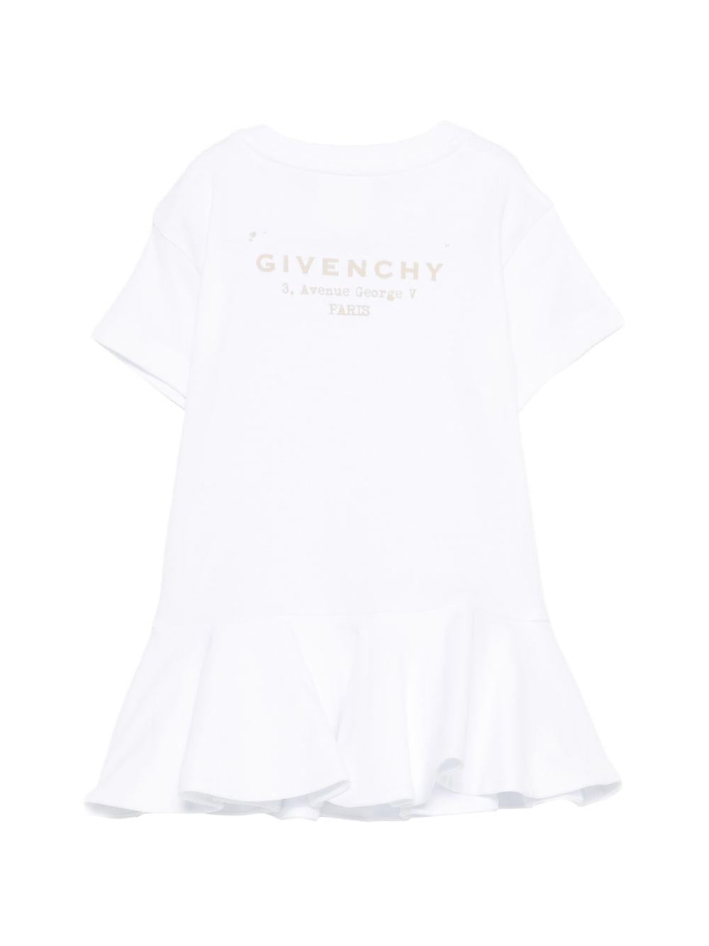 Abito per neonata Givenchy Kids bianco con logo sul davanti H31179 10P GIVENCHY KIDS 