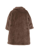 Cappotto per bambina Douuod Kids marrone con texture teddy DZ2P40 Z3949 347 DOUUOD KIDS 