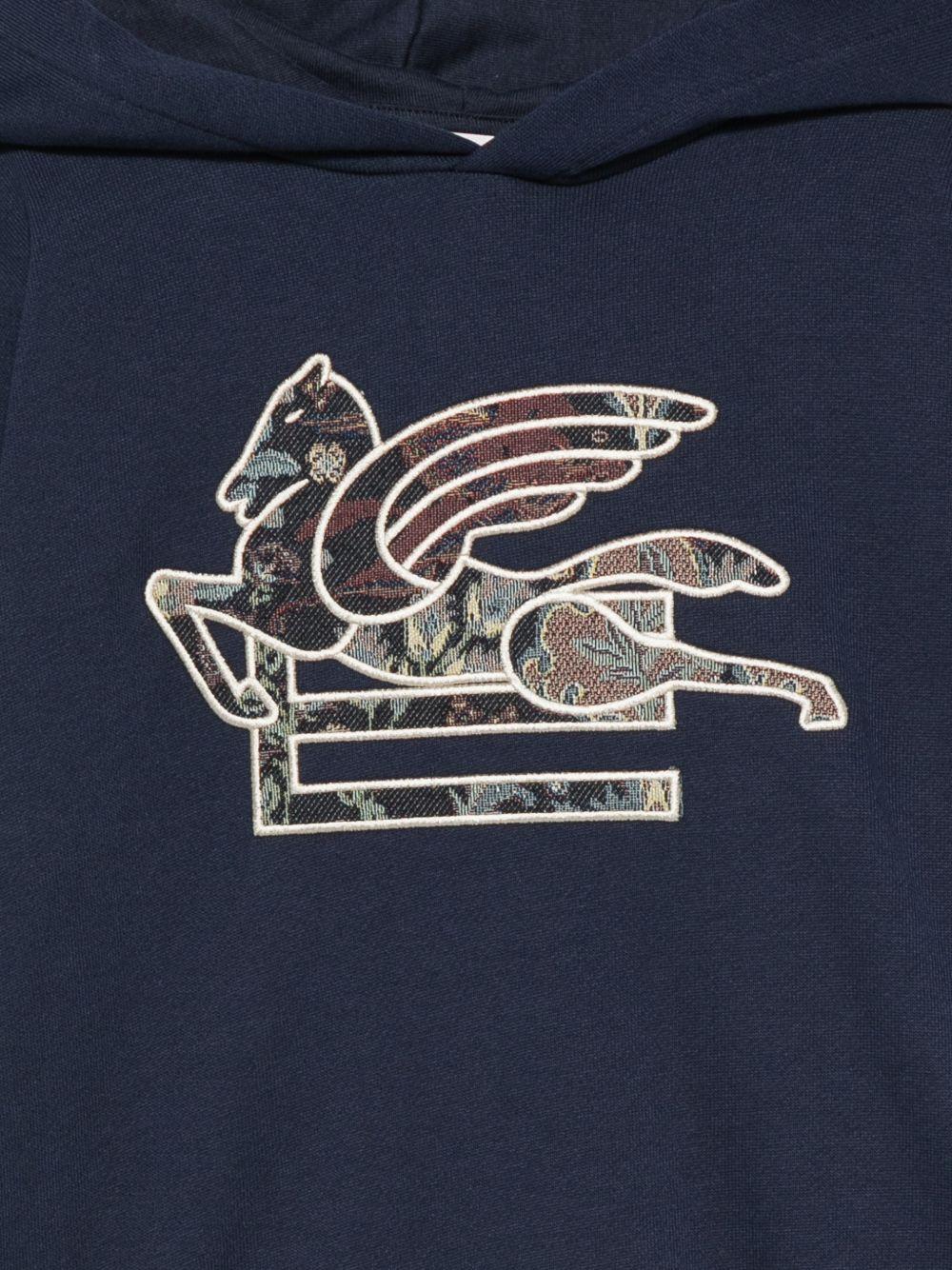 Felpa per bambino Etro Kids blu con toppa con motivo Pegaso GZ4P40 Z3183 617 ETRO KIDS 